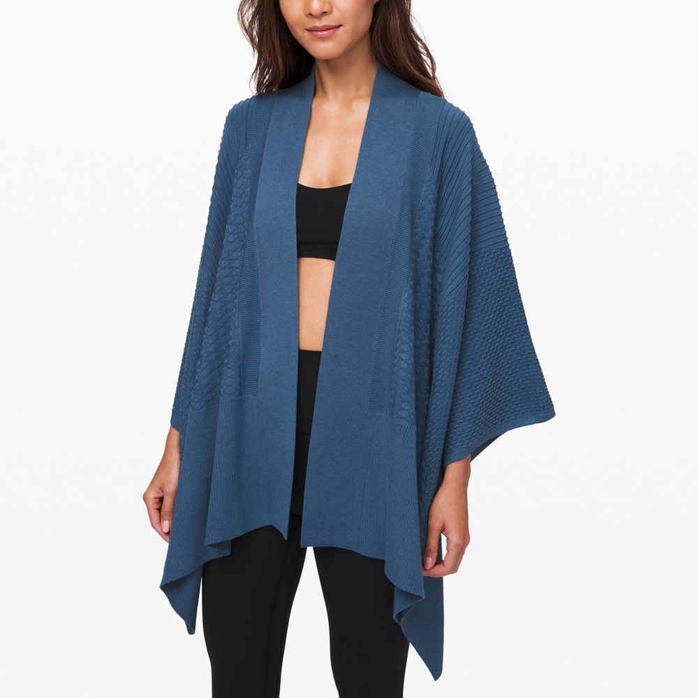 lululemon athletica Slate Blue Open-Front Draped Cardigan